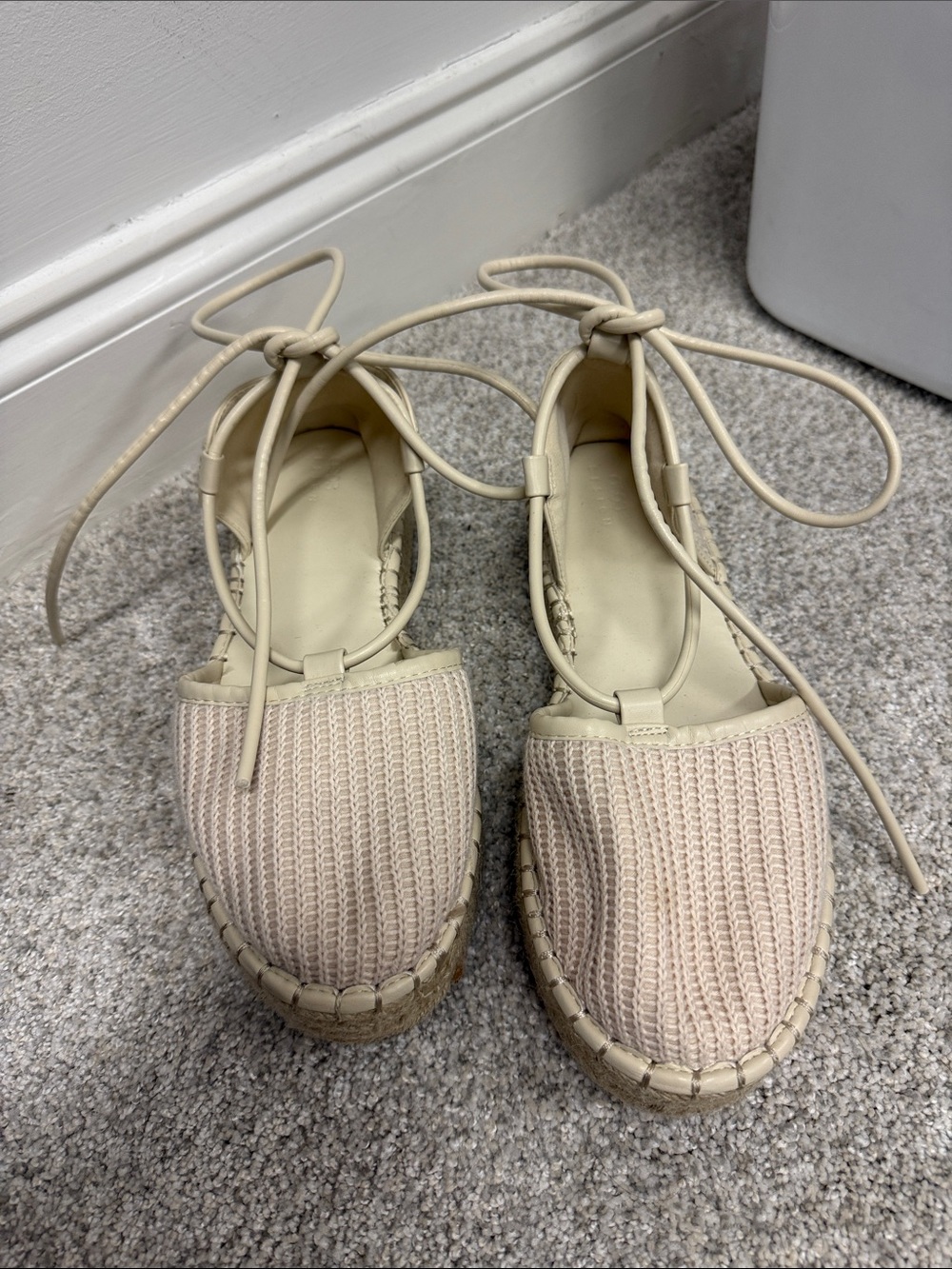 ASOS Cream Lace-Up Espadrille Flats